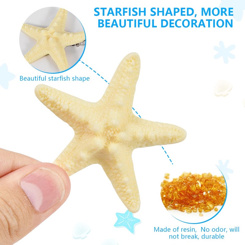 OBTANIM 2 Pcs Starfish Hair Clip Resin Beach Sea Star Hair Pins Mermaid Hair Clips Accessories for Women and Girls - Image 3